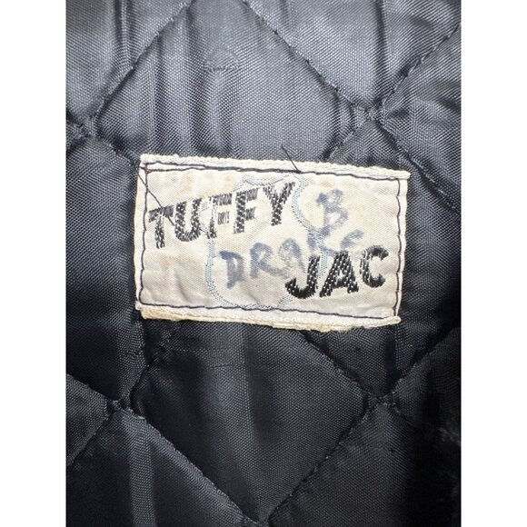 Vintage Tuffy Jac Mens Bomber Jacket Sz M Black Nylon Police Fire Flight FullZip - Picture 5 of 13